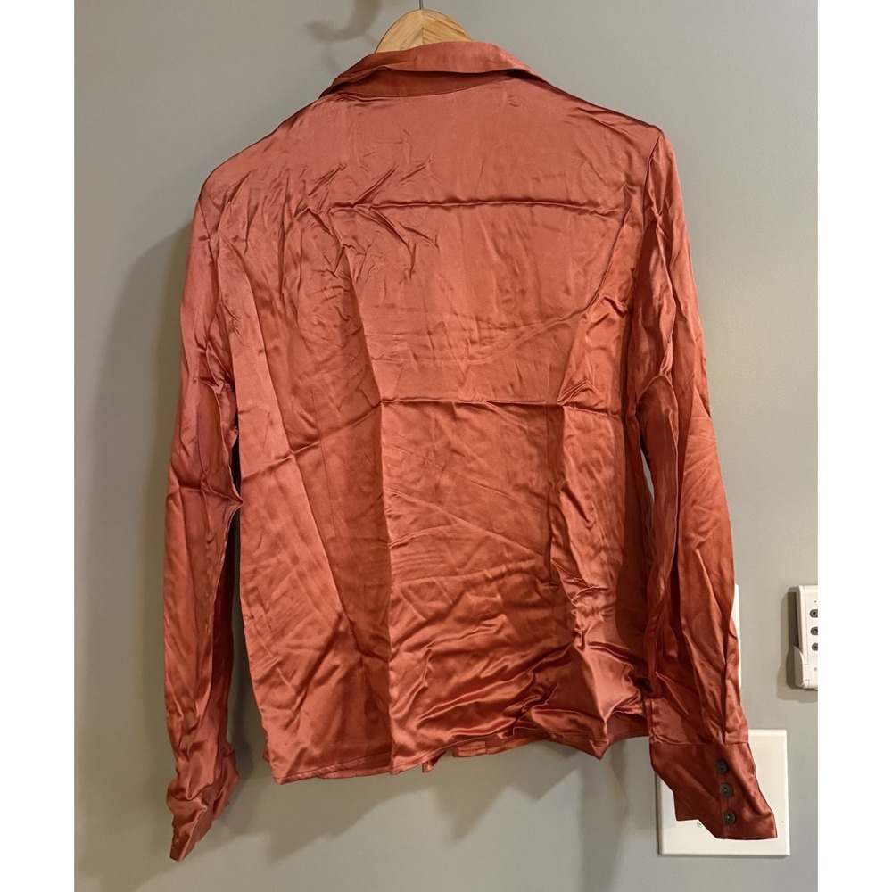 Talbots Pure Silk Blouse Top Women's Size 12 Long Sleeve Career Classic - Picture 2 of 7